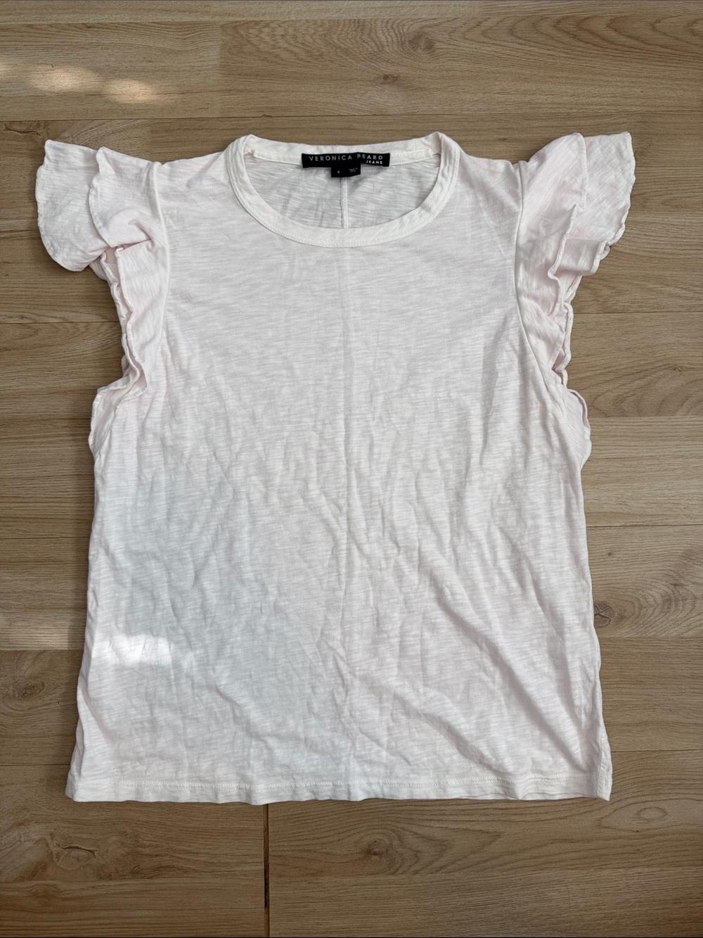 Veronica Beard Women’s S Pale Pink Ruffle Sleeve Tank Top